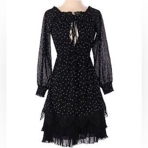 FOXIEDOX polka dot ruffled layered dress
